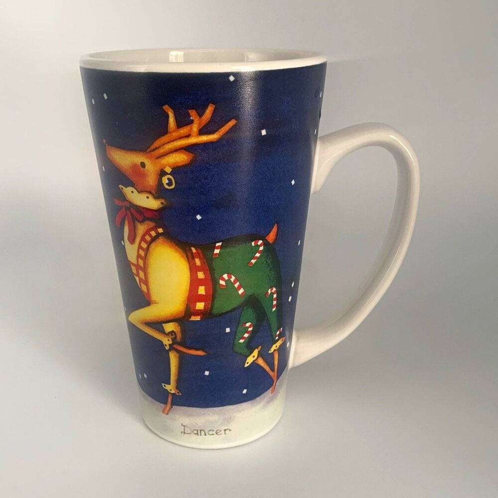 Certified International Dancer Reindeer Mug 16 oz Rebecca Ruegger Christmas